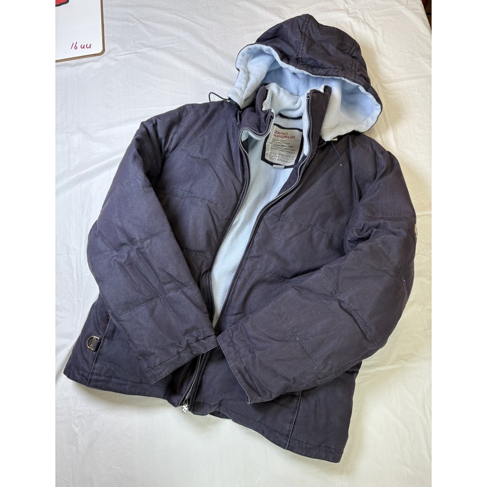 Womens Zero Xposure Blue full zip water repellant jacket, size Medium